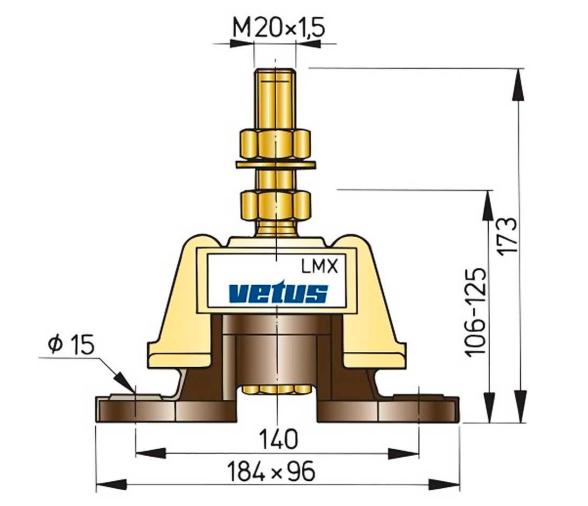 Vetus Soporte Motor Flexible Tipo LMX
