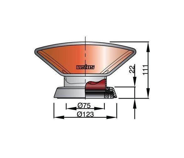 Vetus Toma de Aire Acero Inox 75mm Apertura Tipo R
