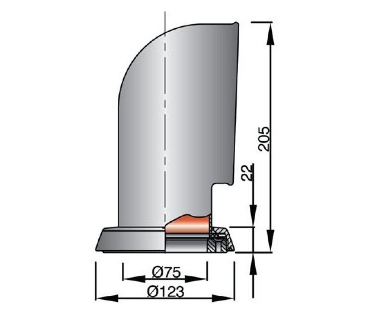 Vetus Toma de Aire Acero Inox Tipo R