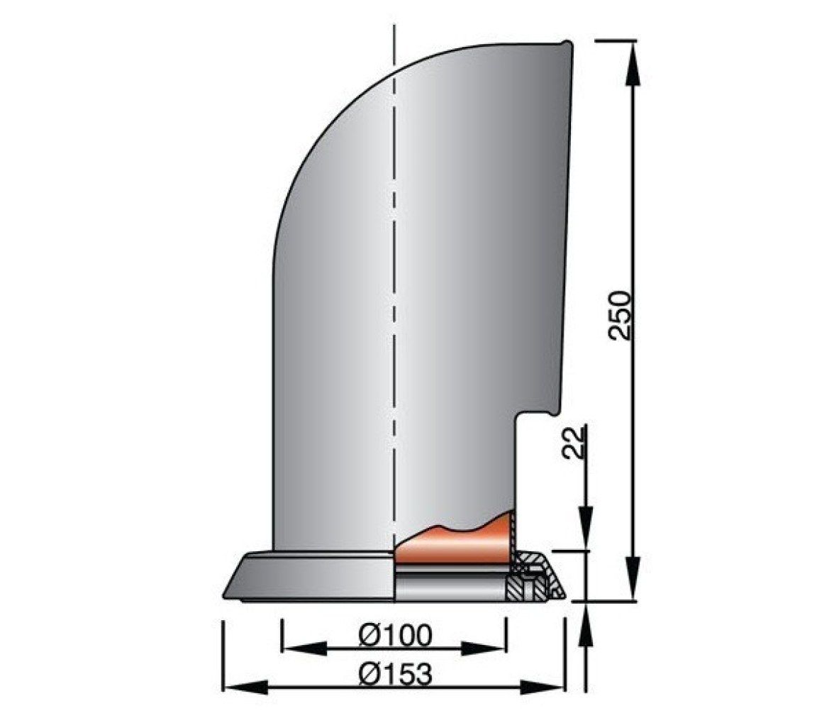 Vetus Toma de Aire Acero Inox Tipo R