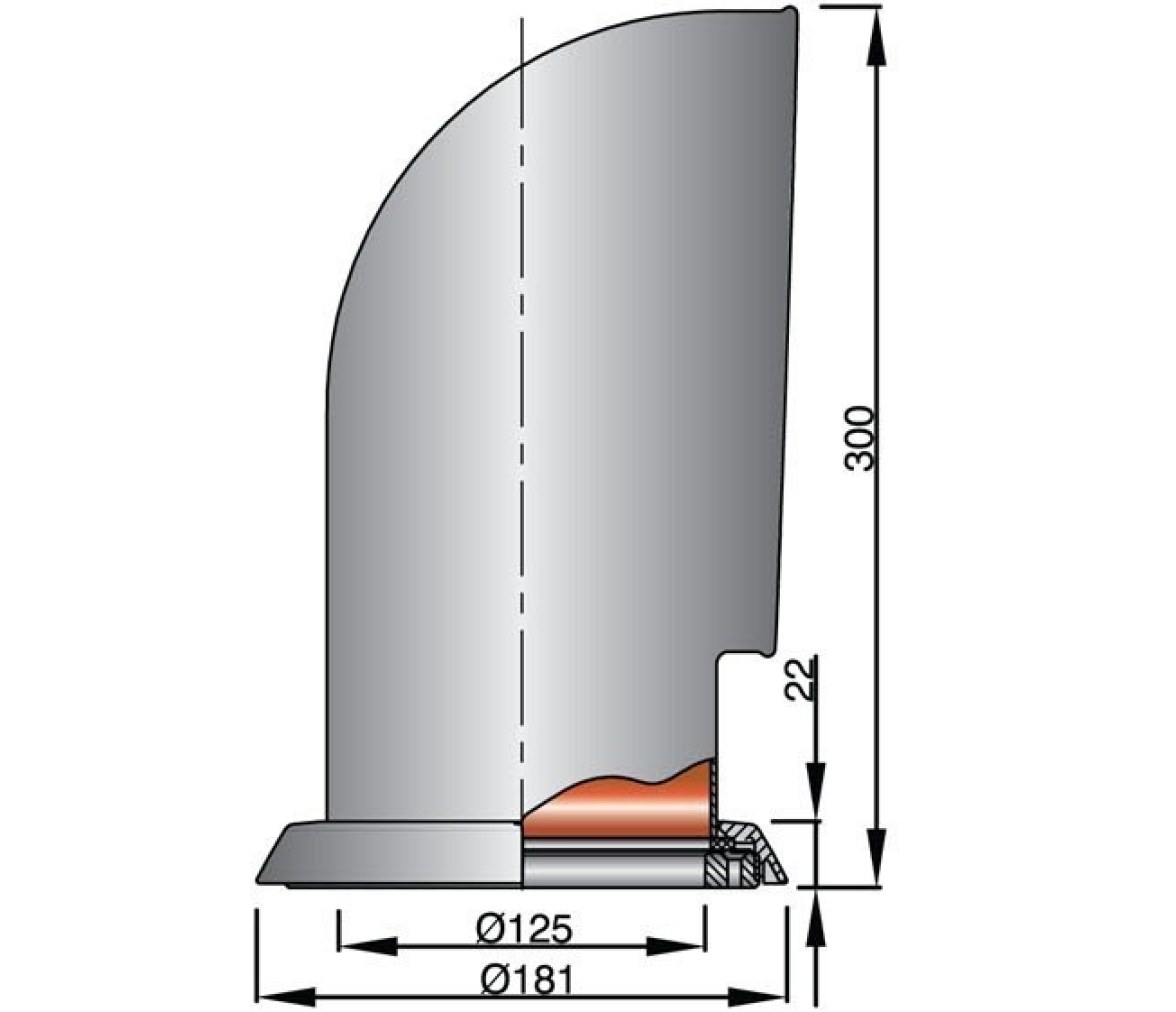 Vetus Toma de Aire Acero Inox Tipo WR