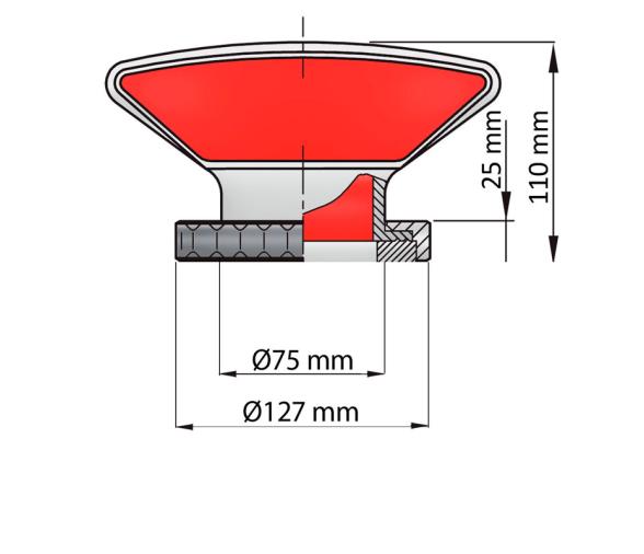 Vetus Toma de Aire Silicona 75mm Apertura