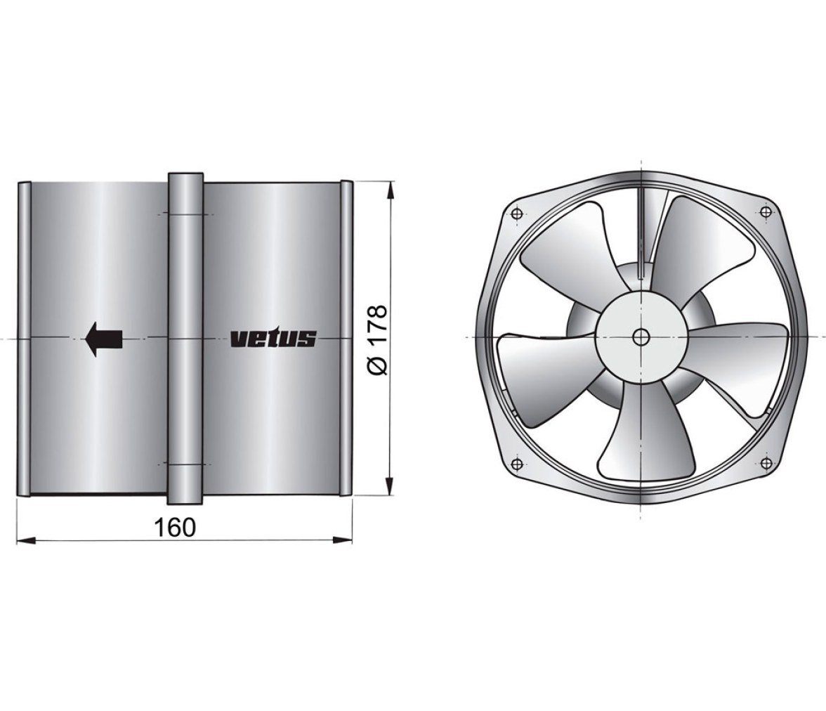 Vetus Ventilador de Extraccion Tipo VENT178