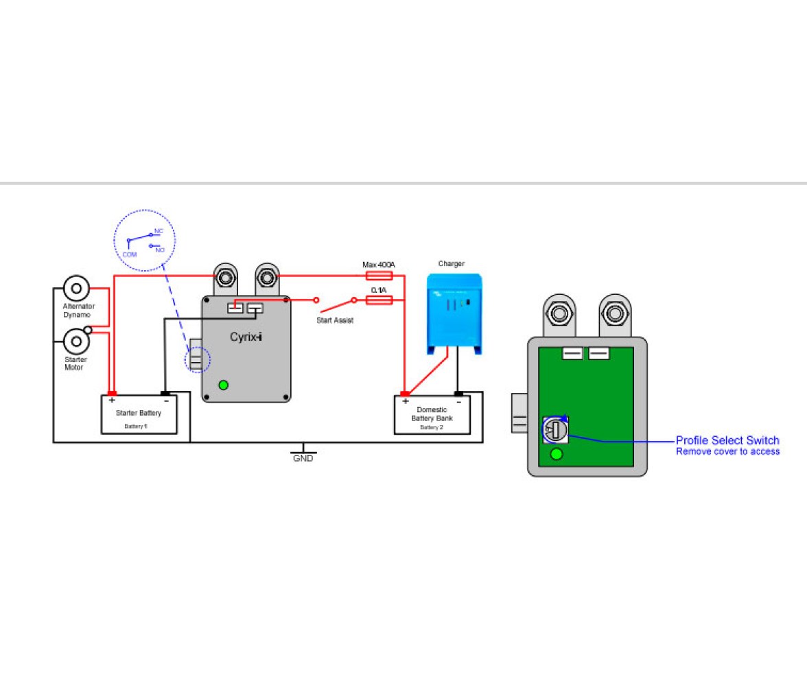Victron Energy Combinador Aislador de Baterias Cyrix-i