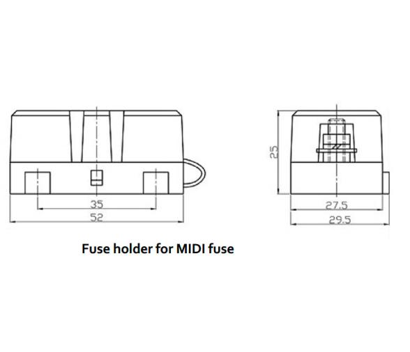 Portafusibles para Fusibles MIDI