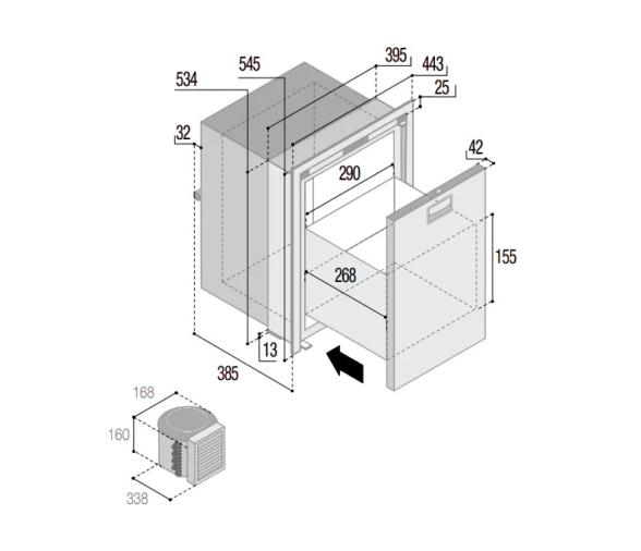 Vitrifigo Frigorífico-Congelador de Cajón DW42L OCX2 Acero Inoxidable