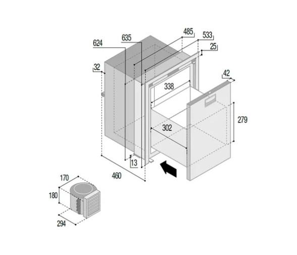 Vitrifigo Frigorífico de Acero Inoxidable DW75L OCX2