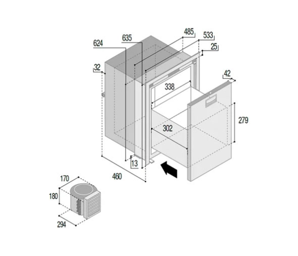 Vitrifigo Frigorífico de Acero Inoxidable DW75L OCX2