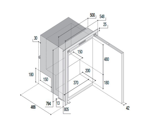 Vitrifrigo Frigorifico C85iX Acero Inoxidable