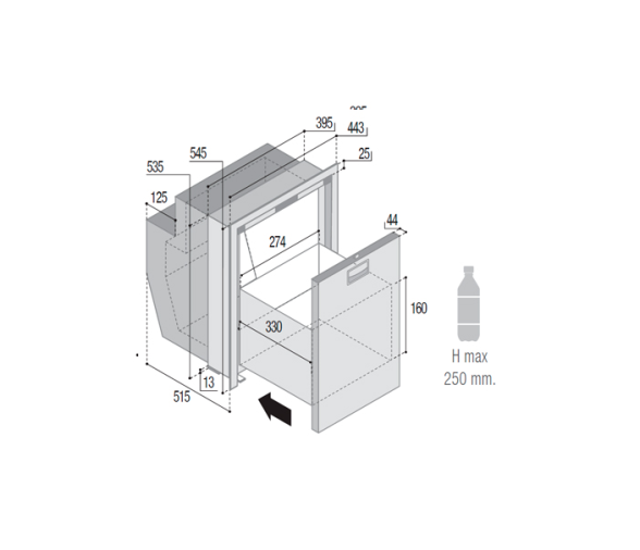Vitrifrigo Frigorífico/Congelador de cajón DW51 RFX