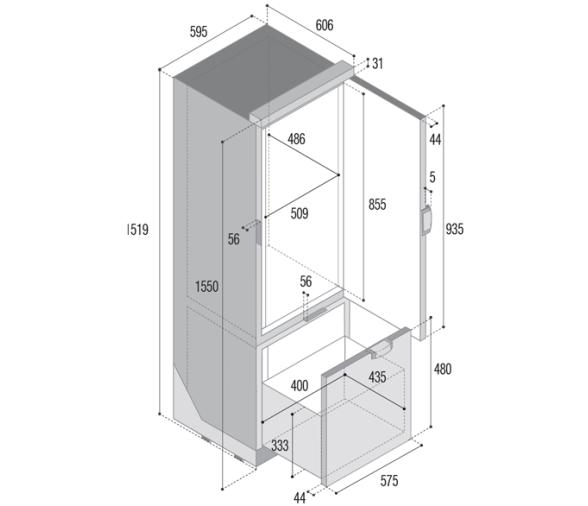 Vitrifrigo Frigorífico Congelador SLIM250