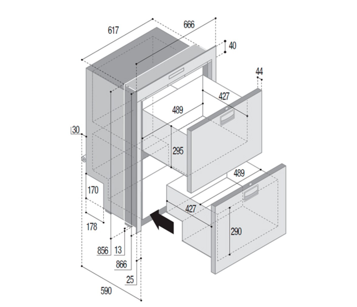 Vitrifrigo Frigorífico DW180 OCX2