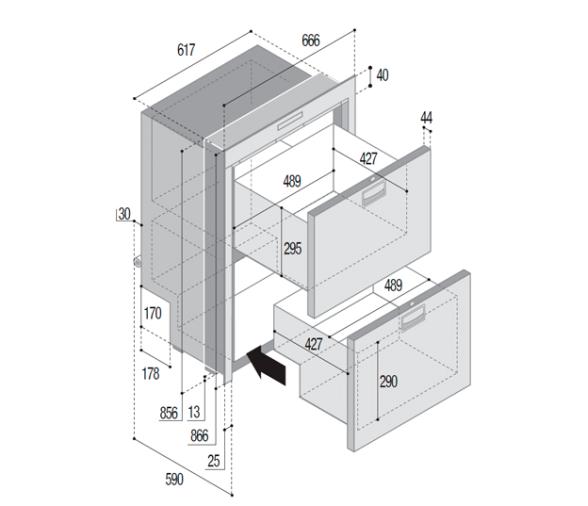 Vitrifrigo Frigorífico DW180 OCX2