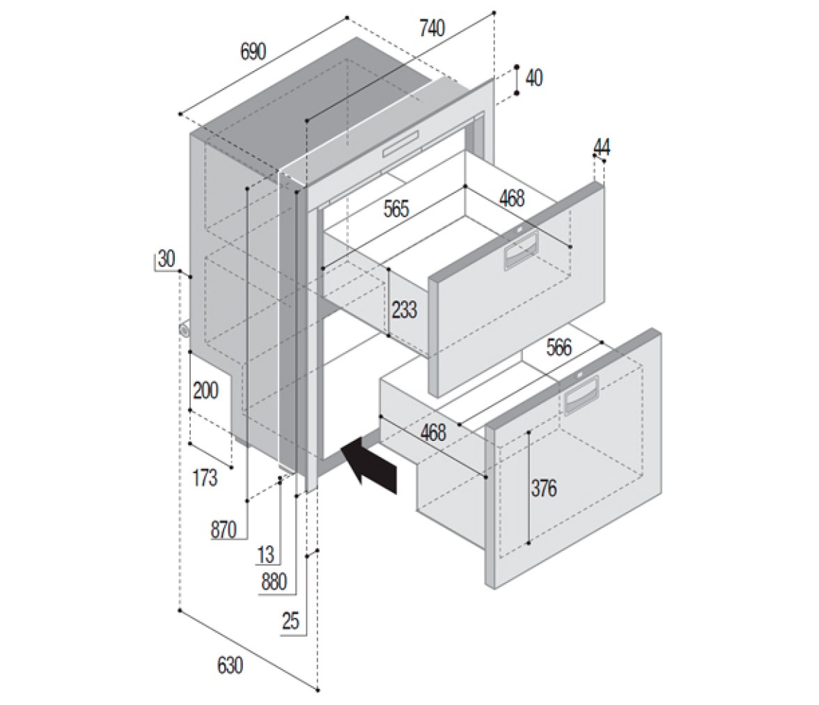 Vitrifrigo Frigorífico DW210 OCX2