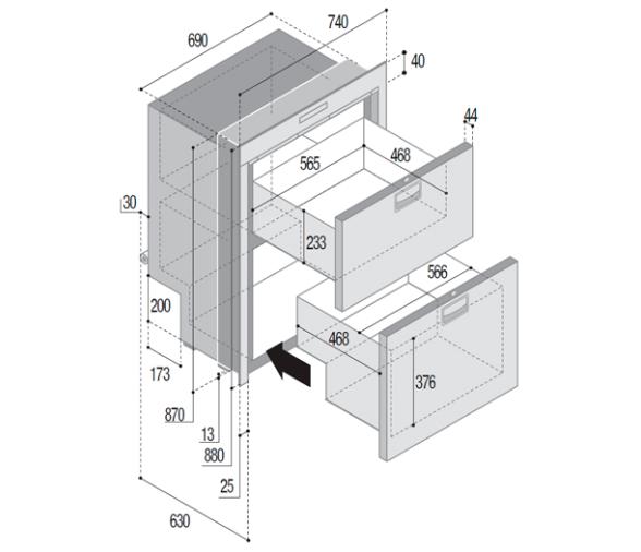 Vitrifrigo Frigorífico DW210 OCX2