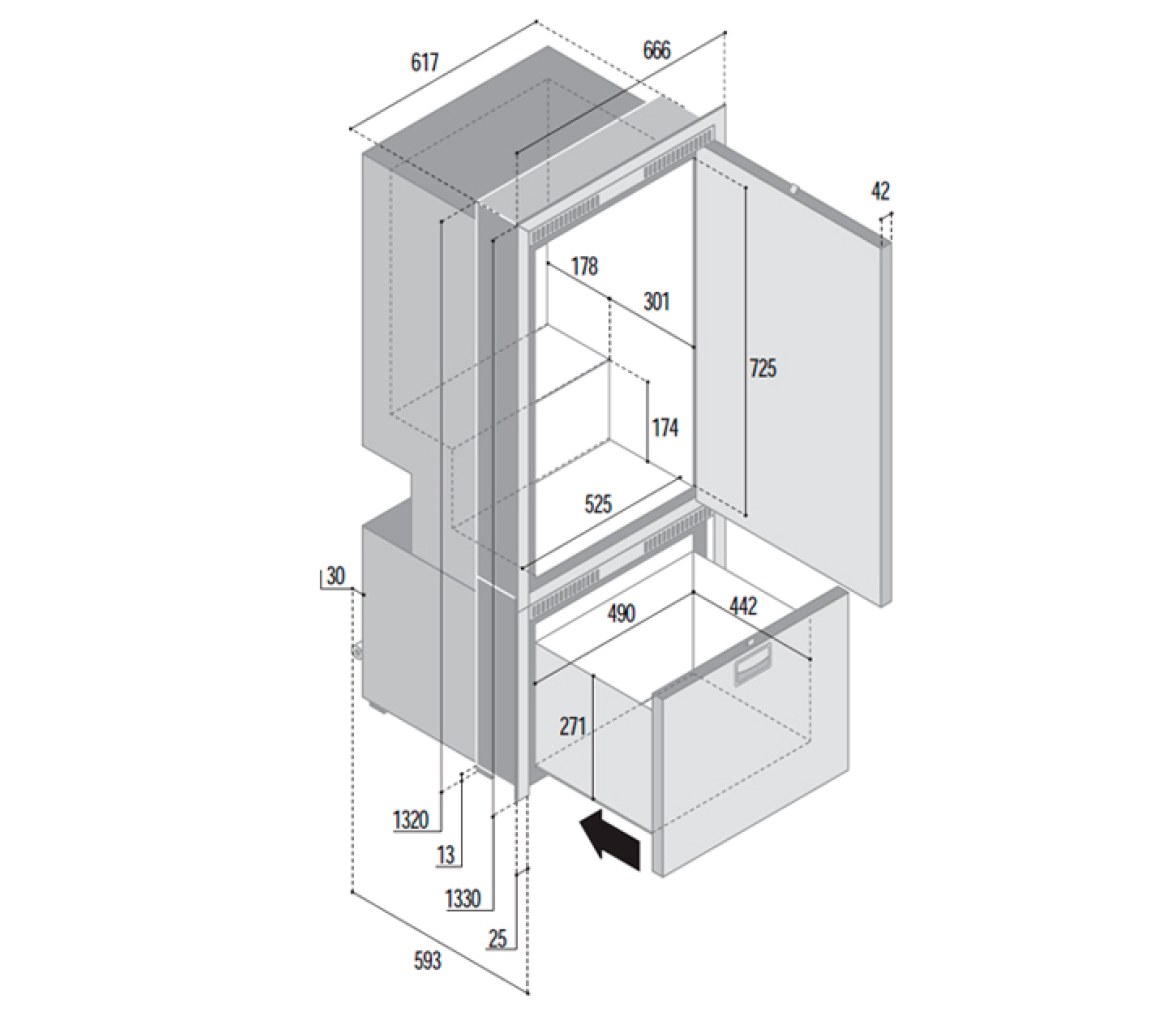 Vitrifrigo Frigorifico DW250 OCX2