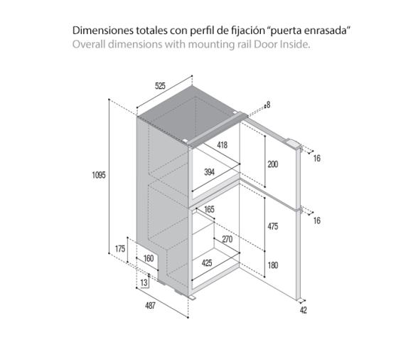 Vitrifrigo Frigorífico y Congelador DP150i Airlock Gris