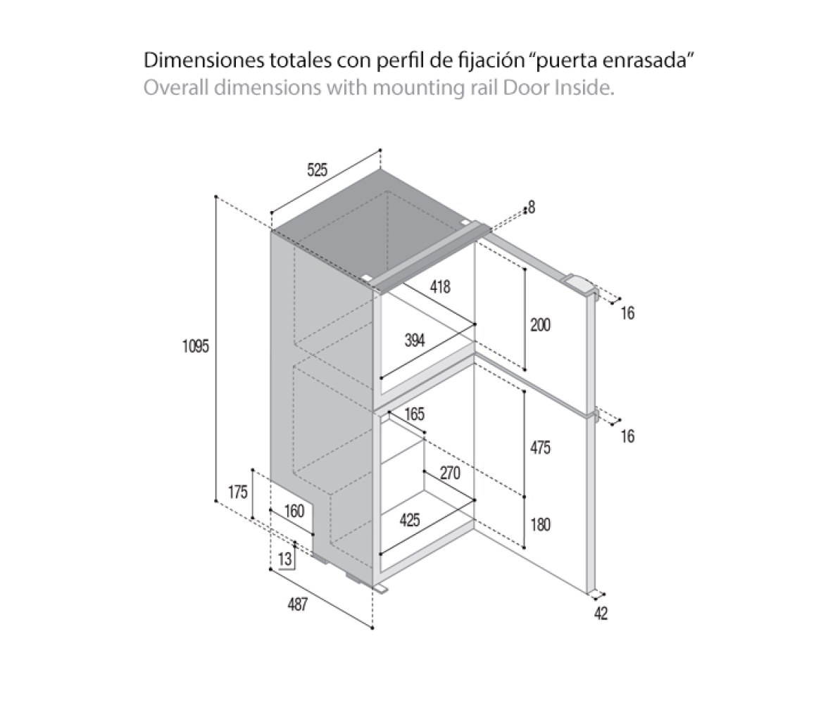 Vitrifrigo Frigorífico y congelador DP150i Airlock Negro