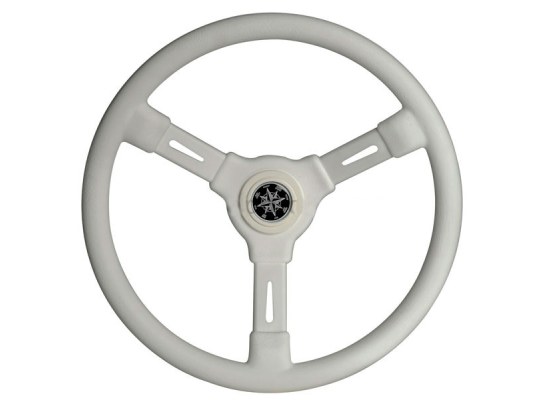 355 mm White 3 Spokes Steering Wheel