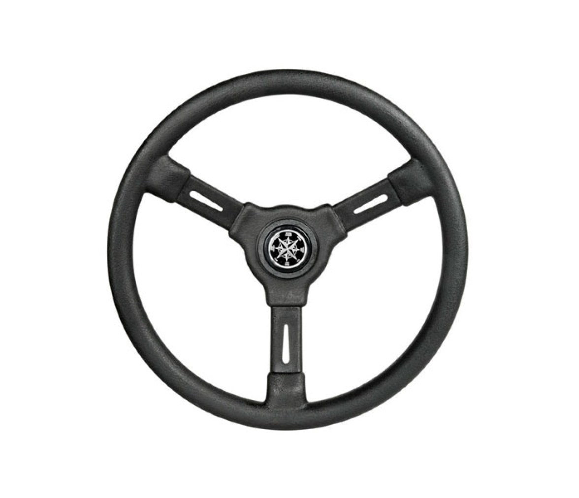 355 mm Black 3 Spokes Steering Wheel