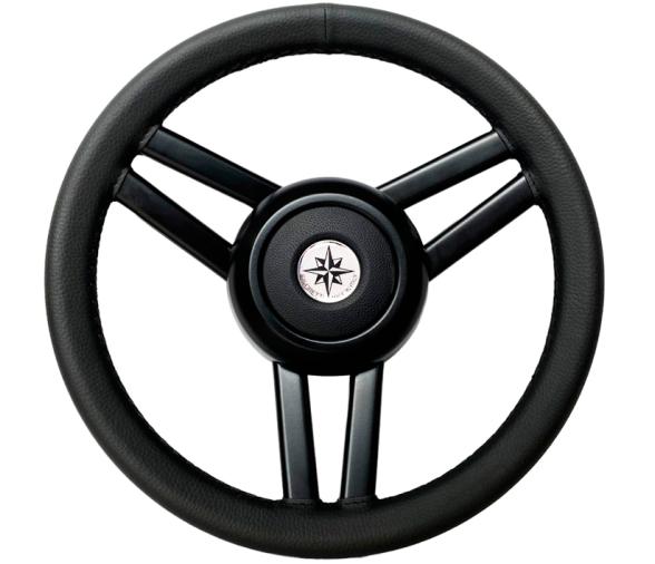 Volante Completo en Cuero Negro 3 Radios 350 mm