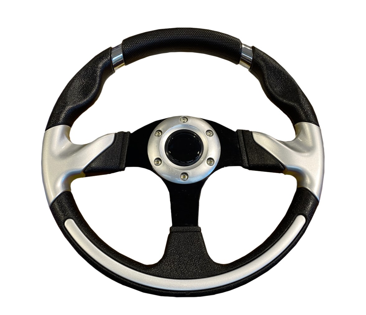 Volante de aluminio, con funda 32cm