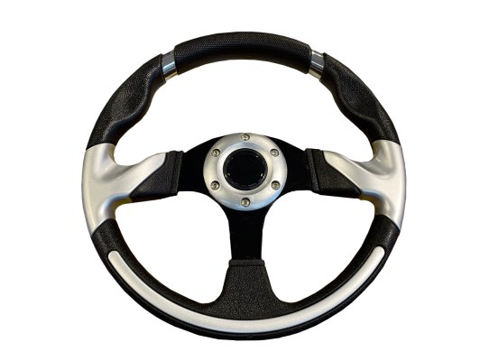 Volante de aluminio, con funda 32cm