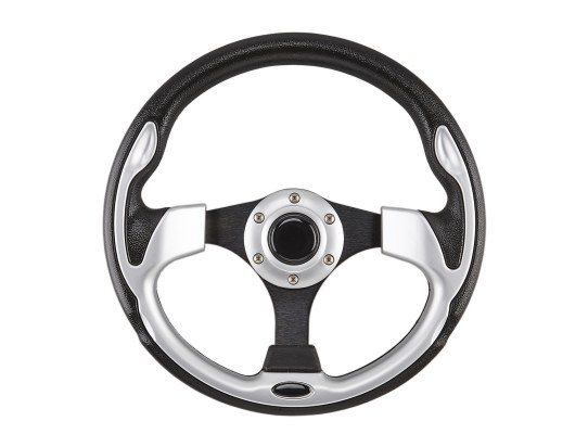 Volante de aluminio, con fundas Gris 32cm