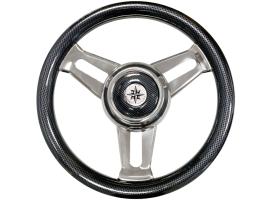 Volante Madera (Aspecto Fibra de Carbono) 3 radios 350 mm