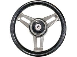 Wood Steering Wheel (Carbon Fiber Look) 3 spokes 350 mm