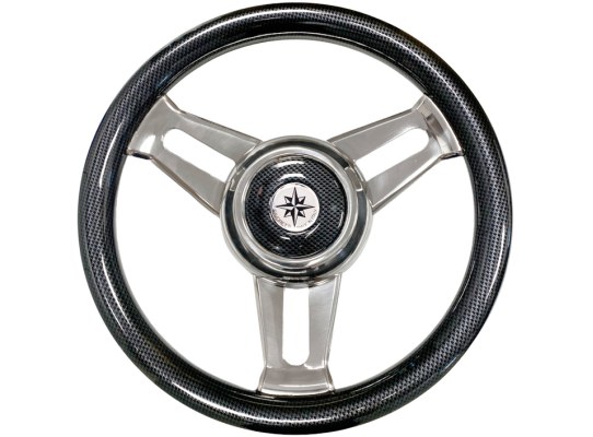Volante Madera (Aspecto Fibra de Carbono) 3 radios 350 mm