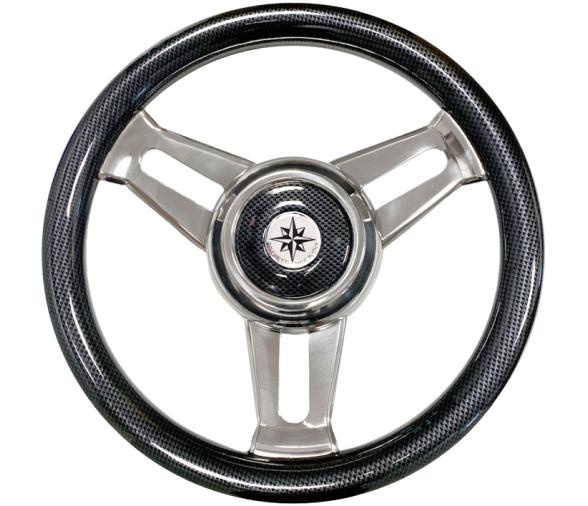 Volante Madera (Aspecto Fibra de Carbono) 3 radios 350 mm