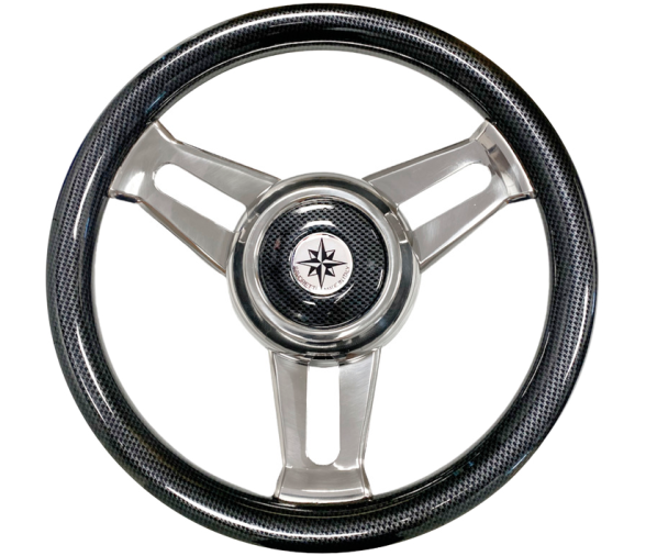 Wood Steering Wheel (Carbon Fiber Look) 3 spokes 350 mm