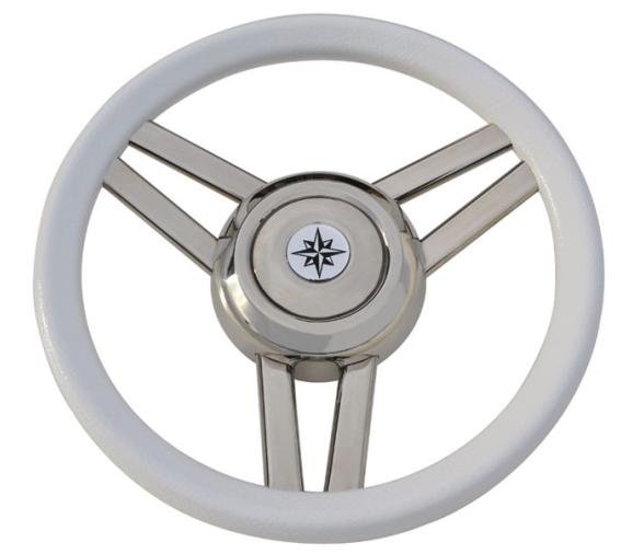 Volante Magnifico 3 Radios Poliuretano Blanco 350 mm