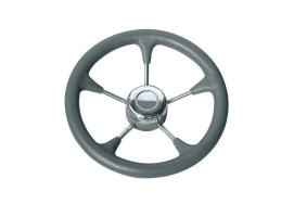 Volante Poliuretano Gris 350 mm con Radio de Acero Inox