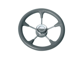 Steering Wheel 350 mm Grey Soft Polyurethane with S. Steel Spokes