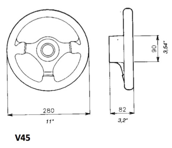 Volante V45  Diametro 280 mm. Ultraflex