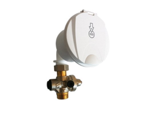 Toma de agua 2 bar con codo para manguera, caja blanca BJT