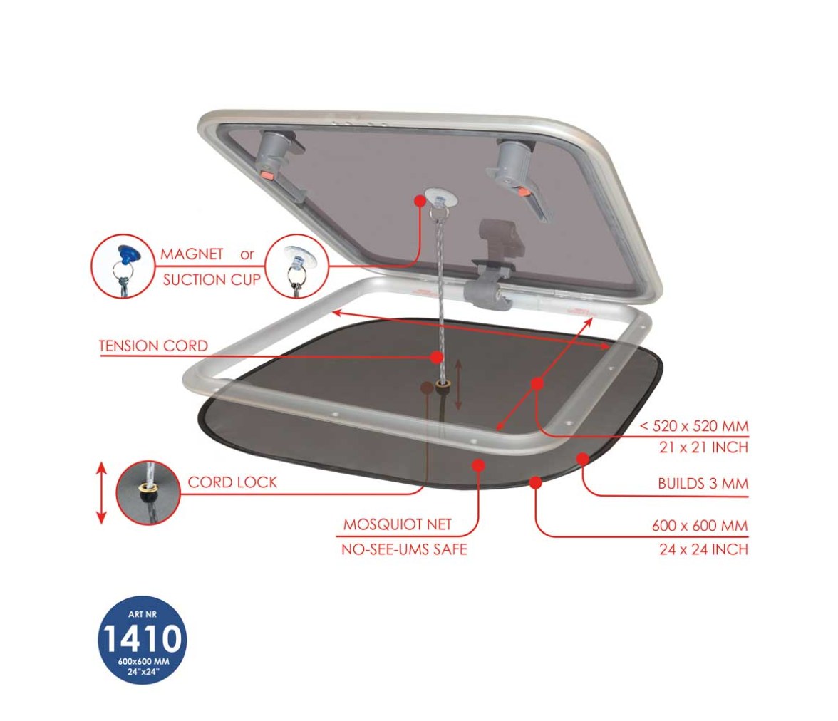 Waterline Mosquitera para Escotilla Estandar 1410