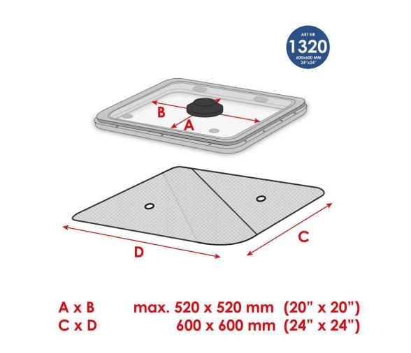 Waterline Cortina Escotilla con Ventilación Regular 1320