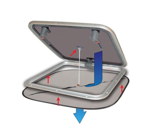 Waterline Cortina y Mosquitera Escotilla Estándar 1310