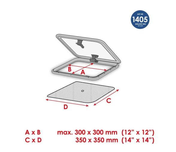 Waterline Mosquitera Escotilla Pequeña 1405