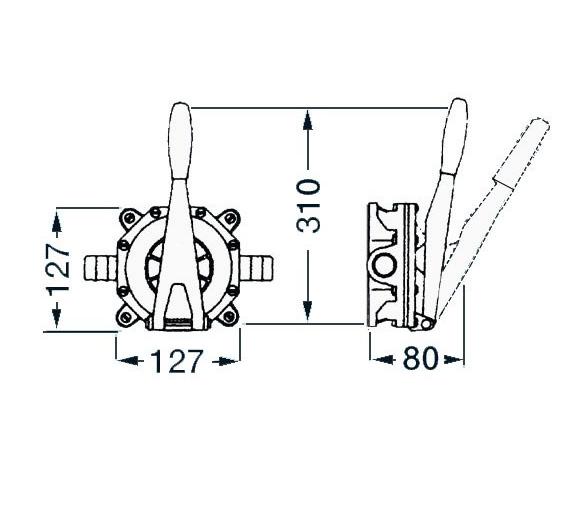 Whale Bomba de Achique Manual Gusher Urchin Palanca Fija