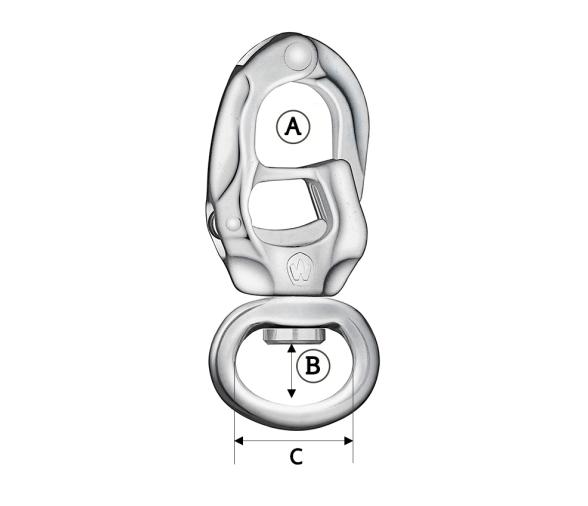 Wichard Mosquetones con Gatillo y Anilla Giratoria Ancha