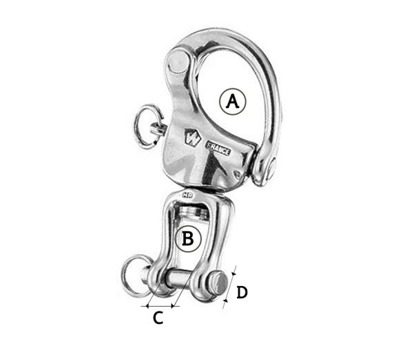 Wichard Mosquetones de Driza con Grillete Giratorio