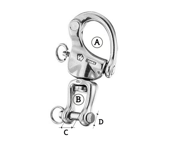 Wichard Mosquetones de Driza con Grillete Giratorio