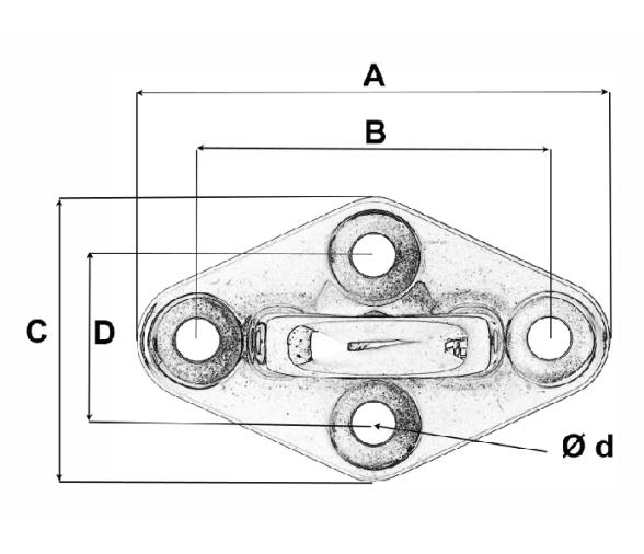 Wichard Cadenotes Fijos con Anilla Cuadrada