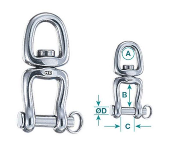 Wichard Giratorios con Anilla y Grillete HR 70 mm