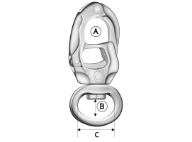 Wichard Carabiners with Trigger and Wide Swivel Ring