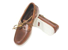 Zapato Nautico Skipper Cuero Marron  Suela Blanca Lalizas